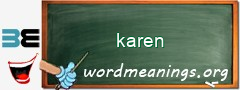 WordMeaning blackboard for karen